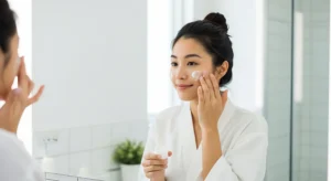 khách hàng tại GS Medi đang chăm sóc da tại nhà